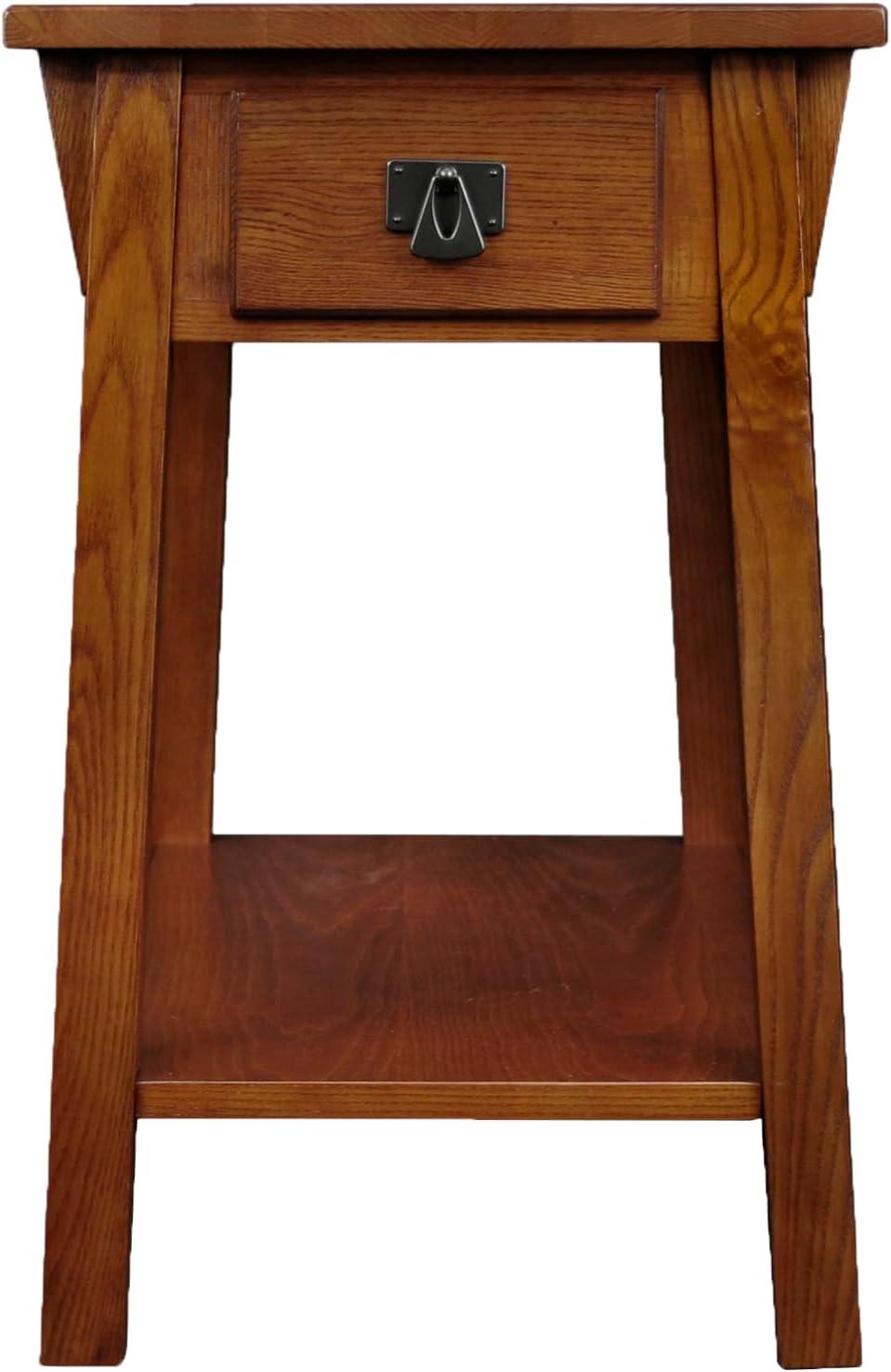 imageLeick Home Mission End Table Solid Wood 1 Storage Drawer Bottom Display Shelf Narrow EasyAssembly For Living RoomBedroom Russet 240 in L x 150 in W x 240 in H 9059RSRusset Blackened