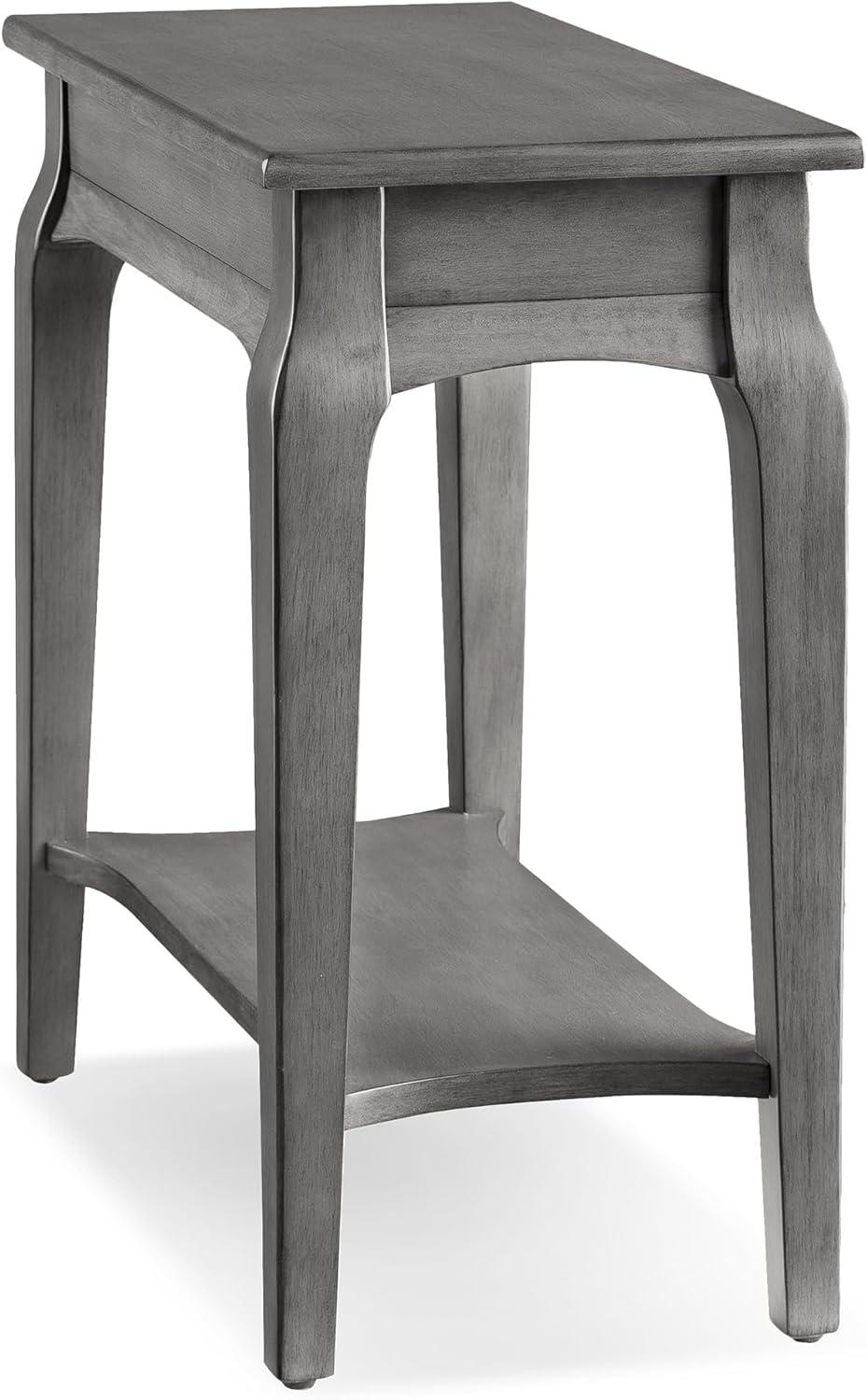 imageLeick Home Mission End Table Solid Wood 1 Storage Drawer Bottom Display Shelf Narrow EasyAssembly For Living RoomBedroom Russet 240 in L x 150 in W x 240 in H 9059RSSmoke Gray
