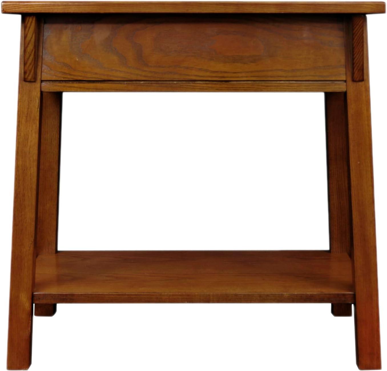 imageLeick Home Mission End Table Solid Wood 1 Storage Drawer Bottom Display Shelf Narrow EasyAssembly For Living RoomBedroom Russet 240 in L x 150 in W x 240 in H 9059RSRusset Blackened