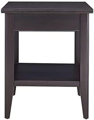 imageLeick Home Mission End Table Solid Wood 1 Storage Drawer Bottom Display Shelf Narrow EasyAssembly For Living RoomBedroom Russet 240 in L x 150 in W x 240 in H 9059RSSmoke Gray