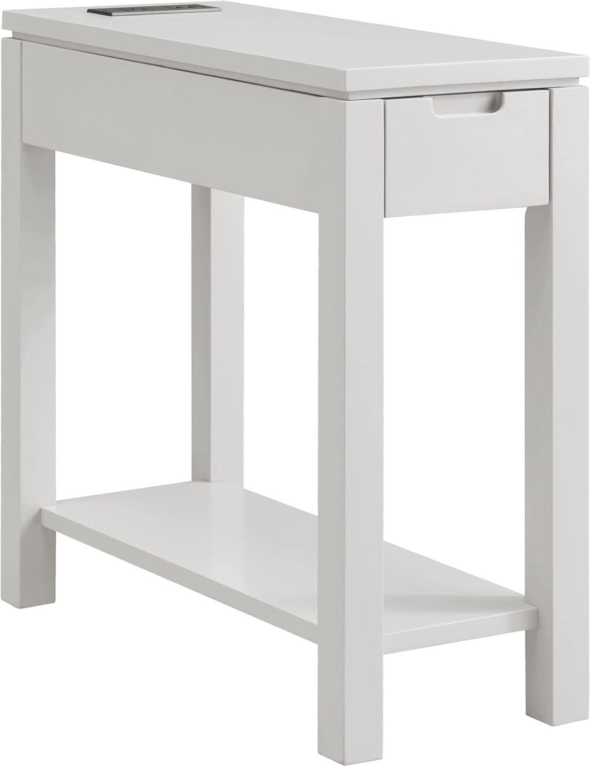 imageLeick Home Mission End Table Solid Wood 1 Storage Drawer Bottom Display Shelf Narrow EasyAssembly For Living RoomBedroom Russet 240 in L x 150 in W x 240 in H 9059RSGrey