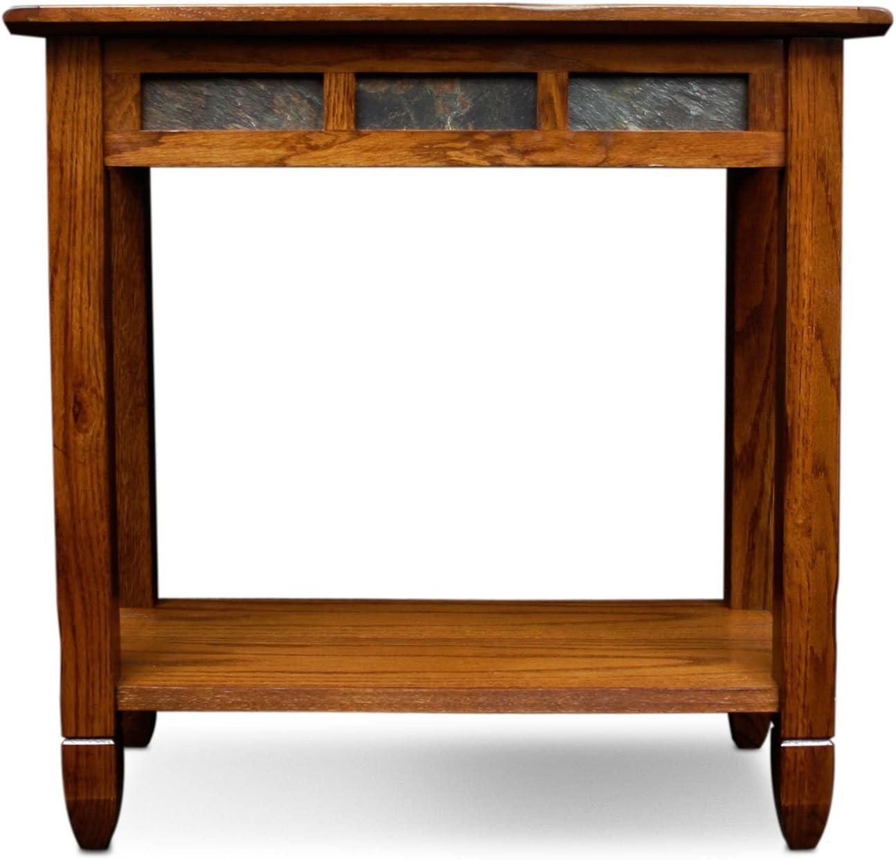 imageLeick Home Mission End Table Solid Wood 1 Storage Drawer Bottom Display Shelf Narrow EasyAssembly For Living RoomBedroom Russet 240 in L x 150 in W x 240 in H 9059RSRustic Oak