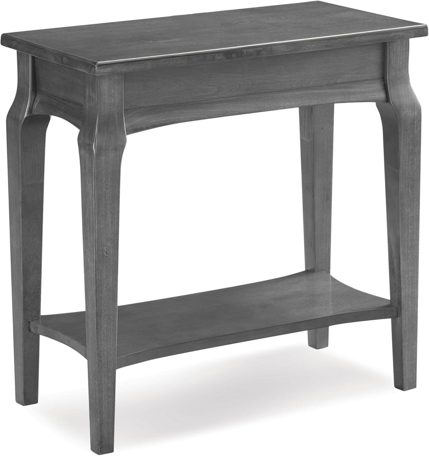 imageLeick Home Mission End Table Solid Wood 1 Storage Drawer Bottom Display Shelf Narrow EasyAssembly For Living RoomBedroom Russet 240 in L x 150 in W x 240 in H 9059RSSmoke Gray