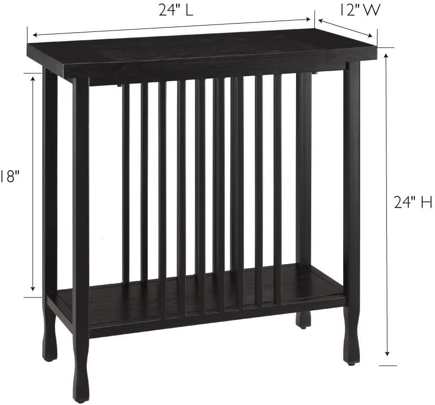 imageLeick Home Mission End Table Solid Wood 1 Storage Drawer Bottom Display Shelf Narrow EasyAssembly For Living RoomBedroom Russet 240 in L x 150 in W x 240 in H 9059RSBlack Wash