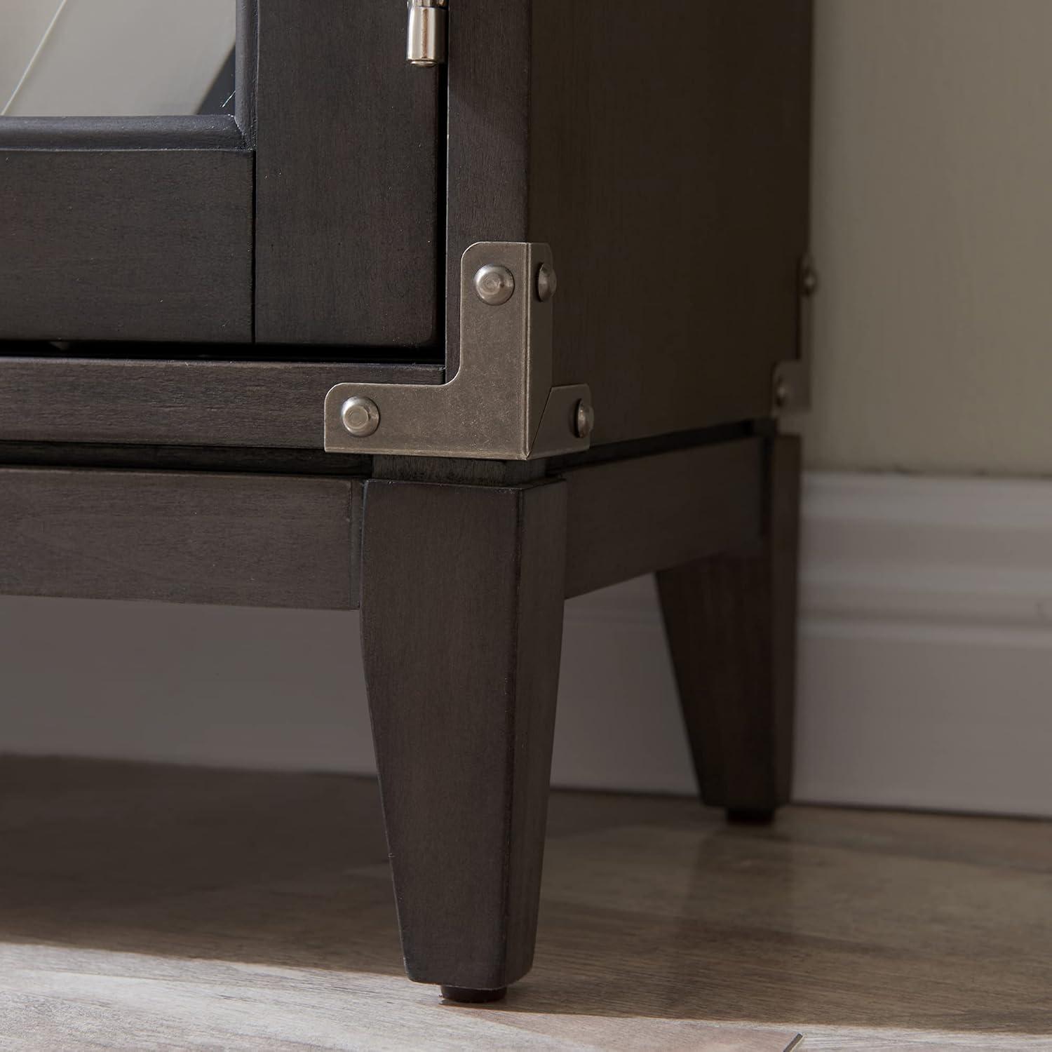 imageLeick Home Mission Hall Console Table Solid Wood 2Door Storage with 1 Interior Shelf Slim Profile Easy Assembly Russet Brown 30 in L x 11 in D x 30 in H Small Entryway Cabinet 10001RSAnthracite