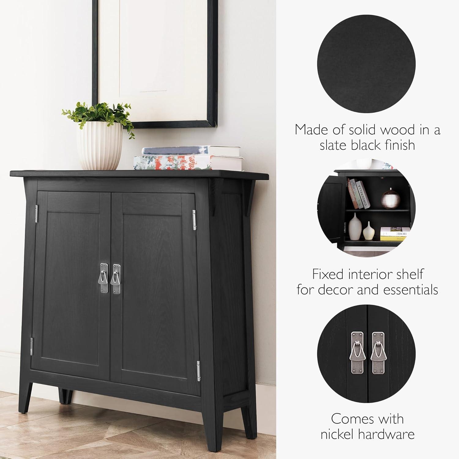 imageLeick Home Mission Hall Console Table Solid Wood 2Door Storage with 1 Interior Shelf Slim Profile Easy Assembly Russet Brown 30 in L x 11 in D x 30 in H Small Entryway Cabinet 10001RSSlate