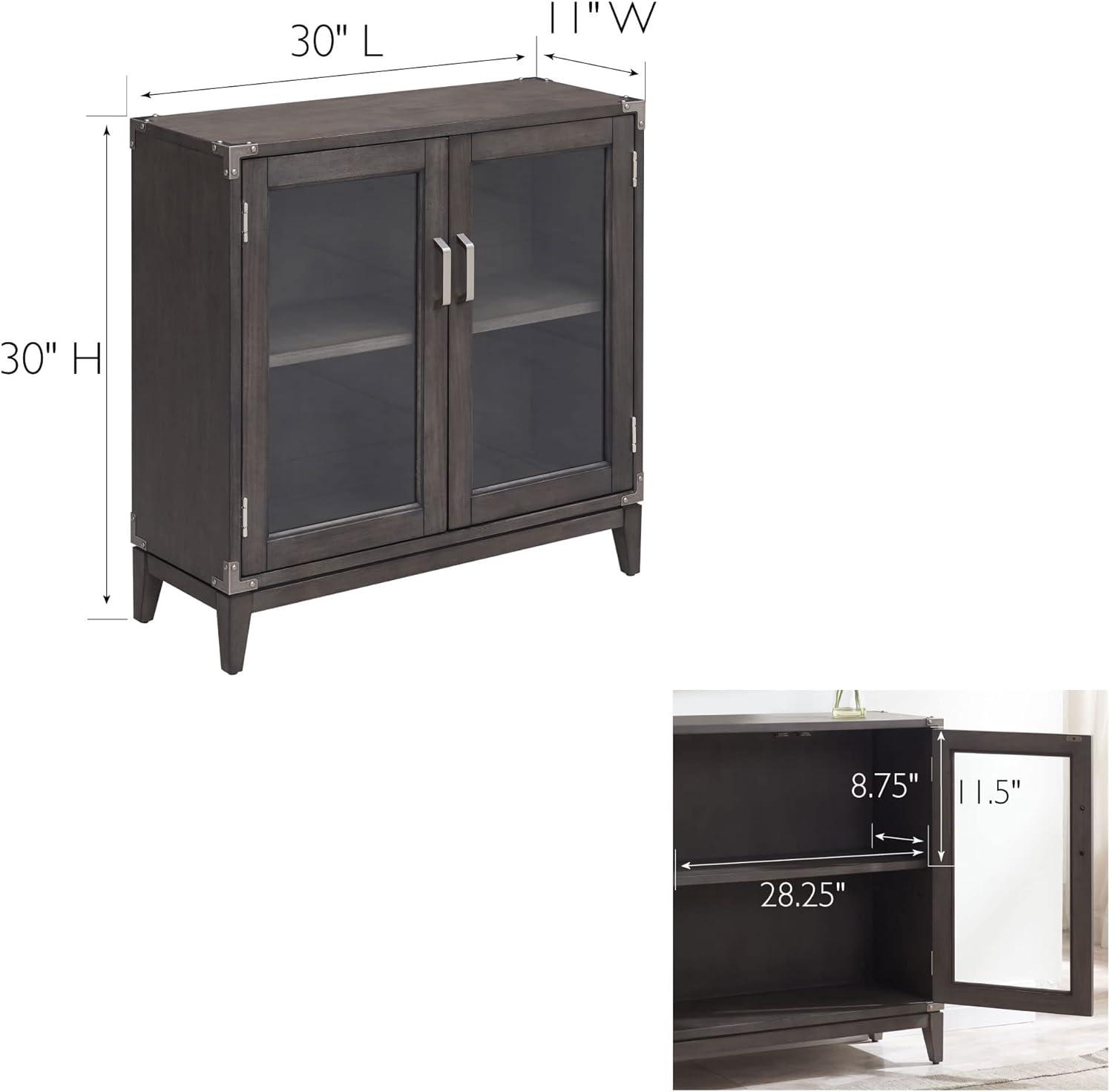 imageLeick Home Mission Hall Console Table Solid Wood 2Door Storage with 1 Interior Shelf Slim Profile Easy Assembly Russet Brown 30 in L x 11 in D x 30 in H Small Entryway Cabinet 10001RSAnthracite