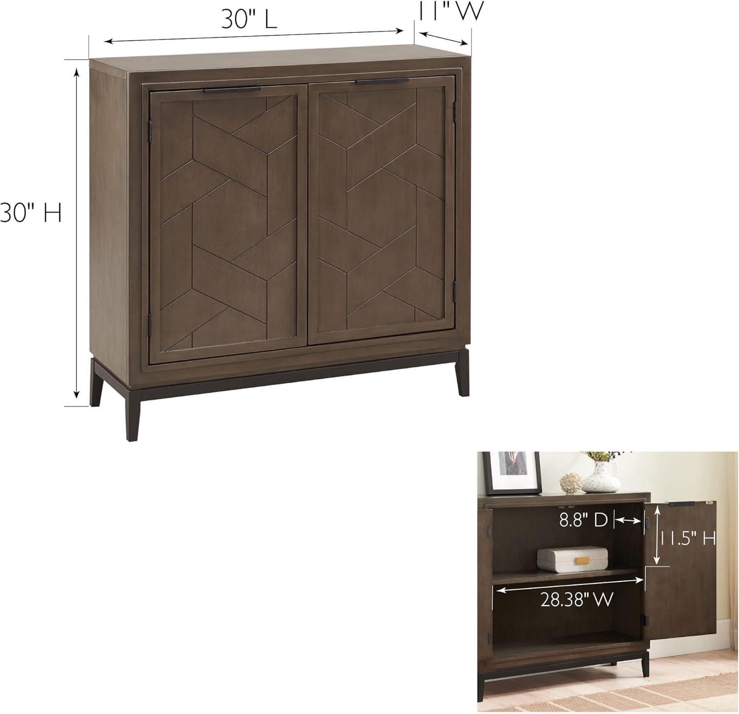 imageLeick Home Mission Hall Console Table Solid Wood 2Door Storage with 1 Interior Shelf Slim Profile Easy Assembly Russet Brown 30 in L x 11 in D x 30 in H Small Entryway Cabinet 10001RSSmoke Gray