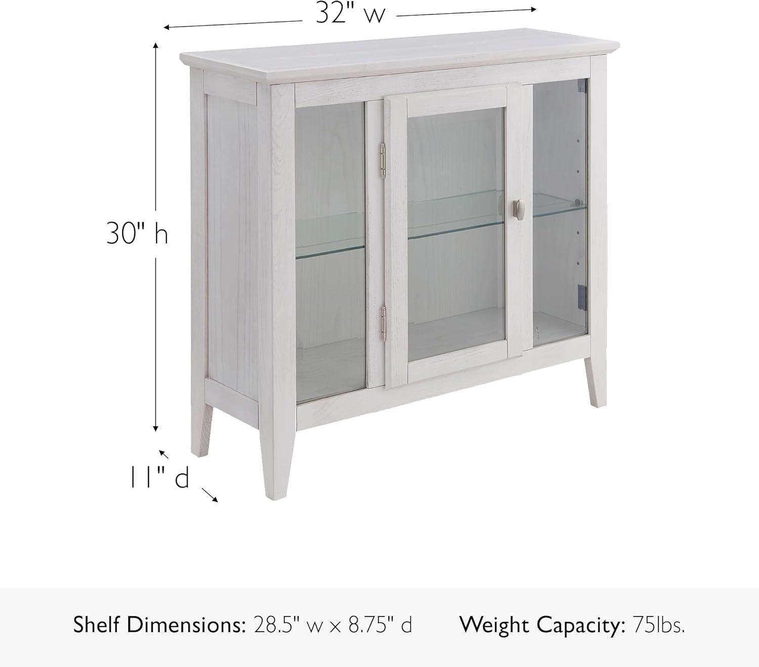 imageLeick Home Mission Hall Console Table Solid Wood 2Door Storage with 1 Interior Shelf Slim Profile Easy Assembly Russet Brown 30 in L x 11 in D x 30 in H Small Entryway Cabinet 10001RSWeathered White