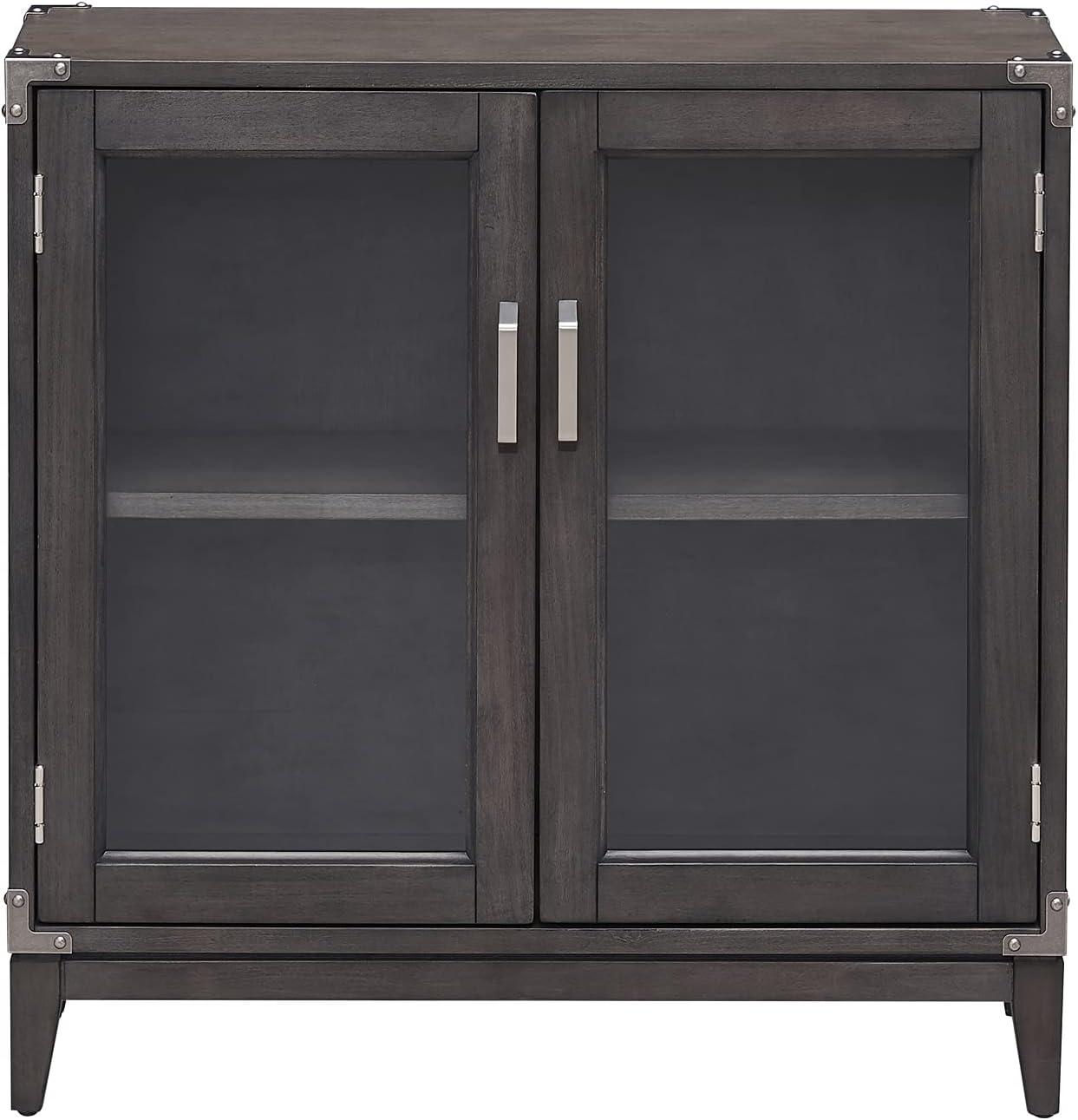 imageLeick Home Mission Hall Console Table Solid Wood 2Door Storage with 1 Interior Shelf Slim Profile Easy Assembly Russet Brown 30 in L x 11 in D x 30 in H Small Entryway Cabinet 10001RSAnthracite