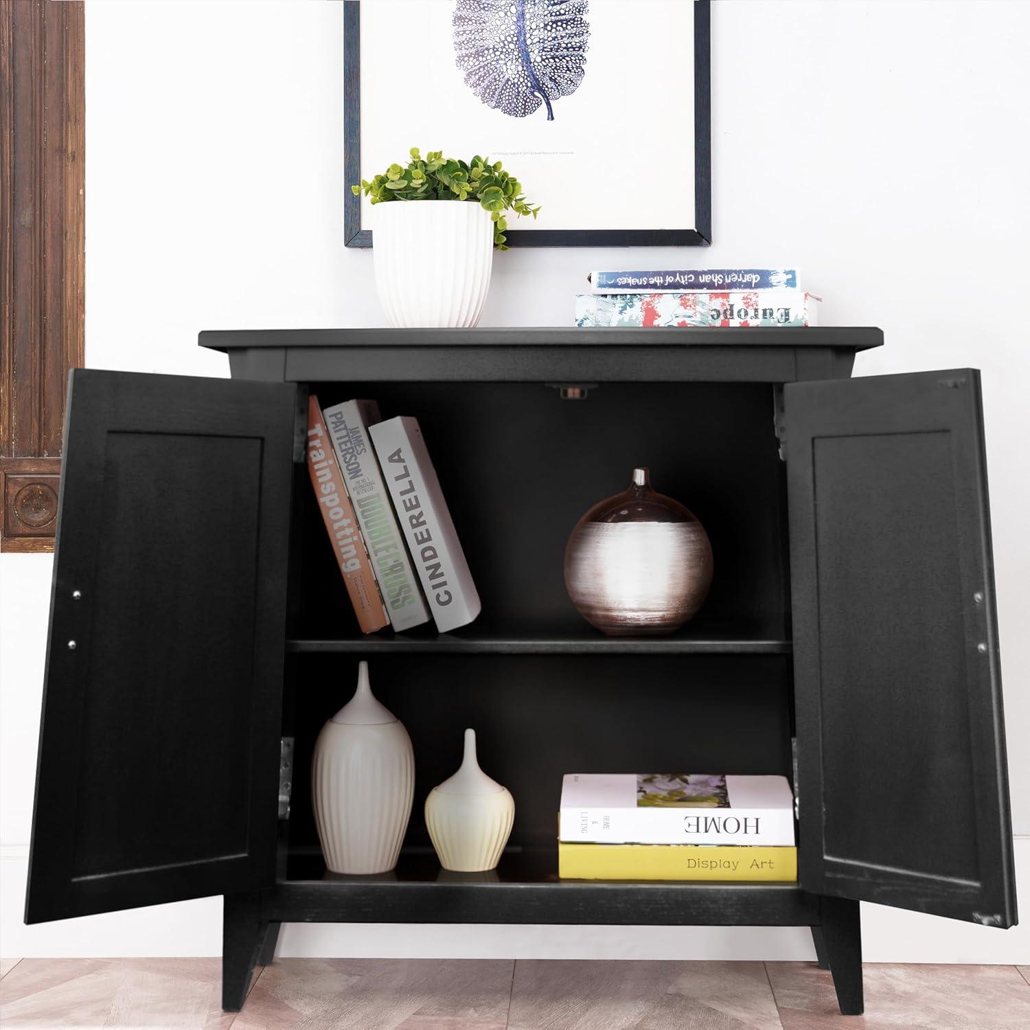 imageLeick Home Mission Hall Console Table Solid Wood 2Door Storage with 1 Interior Shelf Slim Profile Easy Assembly Russet Brown 30 in L x 11 in D x 30 in H Small Entryway Cabinet 10001RSSlate