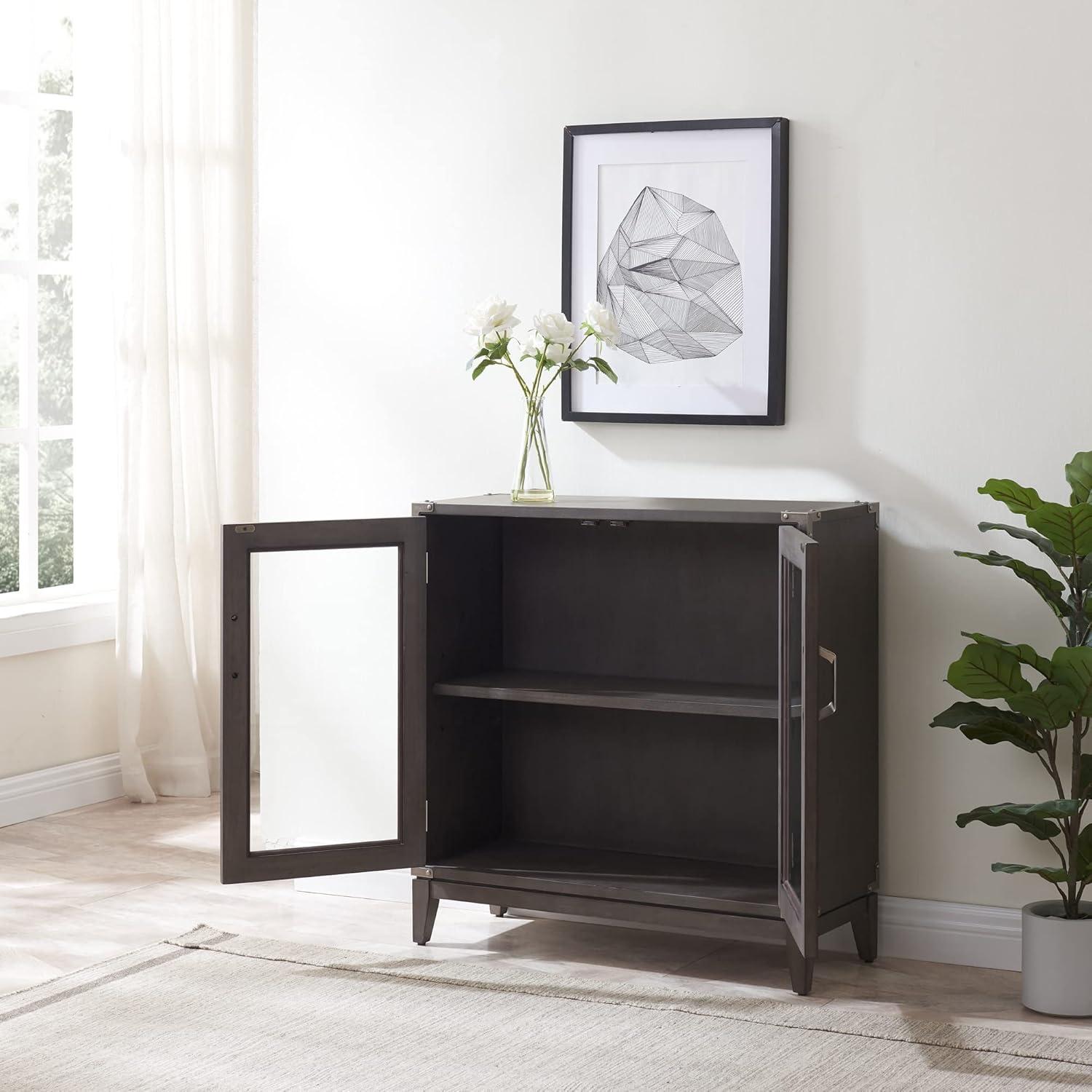imageLeick Home Mission Hall Console Table Solid Wood 2Door Storage with 1 Interior Shelf Slim Profile Easy Assembly Russet Brown 30 in L x 11 in D x 30 in H Small Entryway Cabinet 10001RSAnthracite