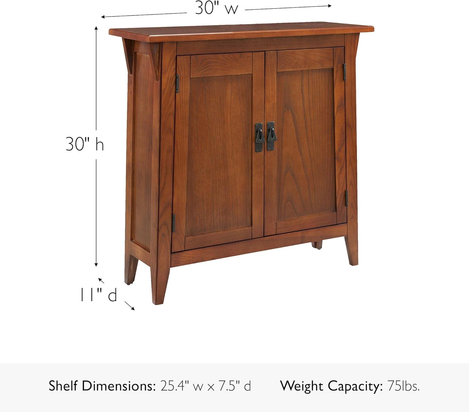 imageLeick Home Mission Hall Console Table Solid Wood 2Door Storage with 1 Interior Shelf Slim Profile Easy Assembly Russet Brown 30 in L x 11 in D x 30 in H Small Entryway Cabinet 10001RSRusset