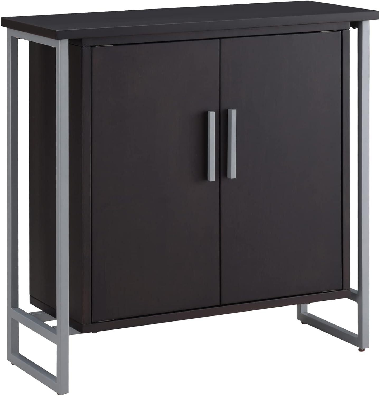 imageLeick Home Mission Hall Console Table Solid Wood 2Door Storage with 1 Interior Shelf Slim Profile Easy Assembly Russet Brown 30 in L x 11 in D x 30 in H Small Entryway Cabinet 10001RSBlack