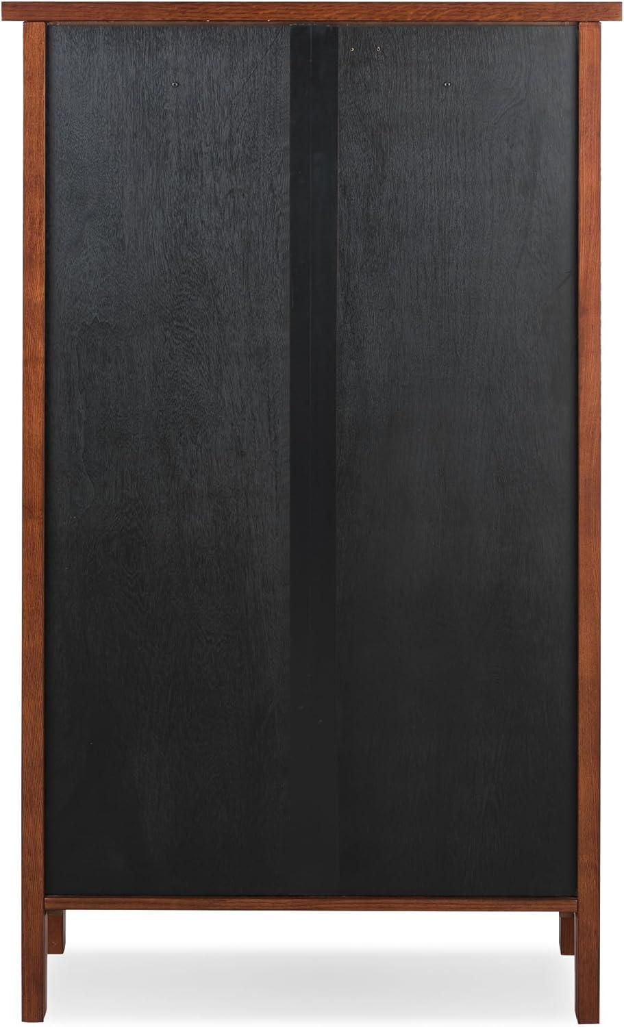 imageLeick Home Mission Impeccable Bookshelf Solid Wood 2 Drawers 2 Shelves Slatted Sides Blackened Hardware Easy Assembly Russet Brown 12 in D x 34 in W x 30 in H Item 8261Mission Oak Blackened