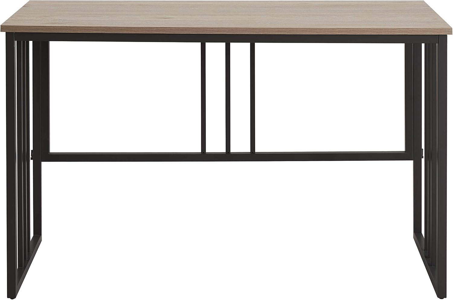 imageLeick Home Mission Office Desk Metal Frame with Wood Laminate Top Collapsible for Easy Storage for Home Office Apartments and Dorm Rooms White Oak and Gunmetal 70001WOGM