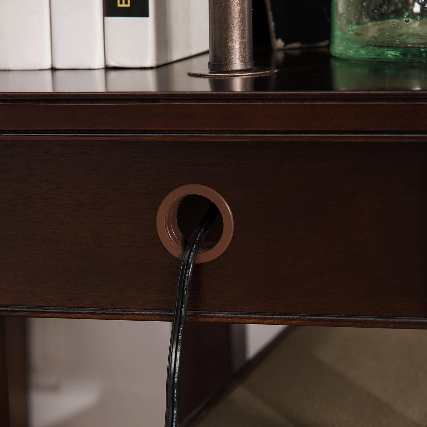imageLeick Home Shaker End Table Solid Wood with Storage Door for Living Rooms and Small Spaces Medium Oak 10030MEDChocolate Cherry