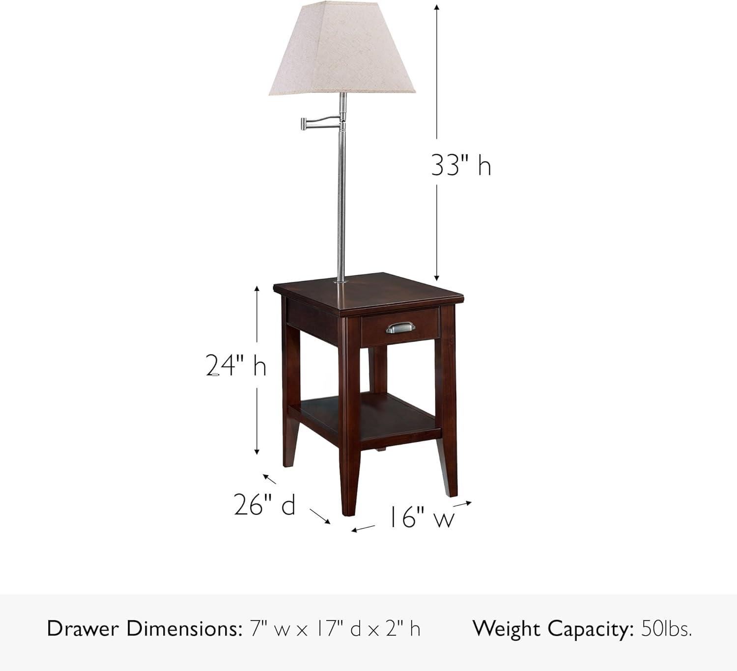 imageLeick Home Shaker End Table Solid Wood with Storage Door for Living Rooms and Small Spaces Medium Oak 10030MEDChocolate Cherry