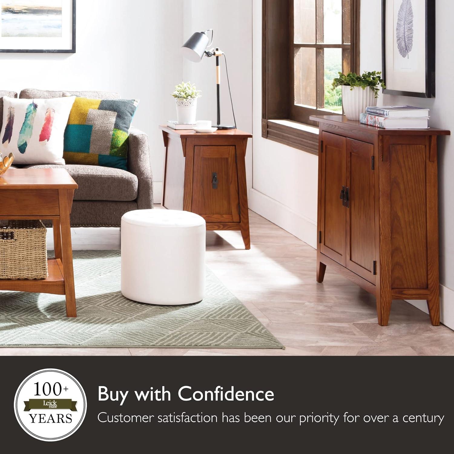 imageLeick Home Shaker End Table Solid Wood with Storage Door for Living Rooms and Small Spaces Medium Oak 10030MEDRusset