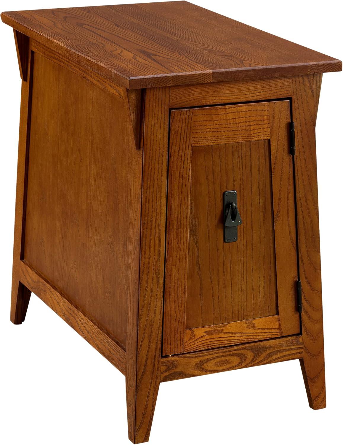 imageLeick Home Shaker End Table Solid Wood with Storage Door for Living Rooms and Small Spaces Medium Oak 10030MEDRusset