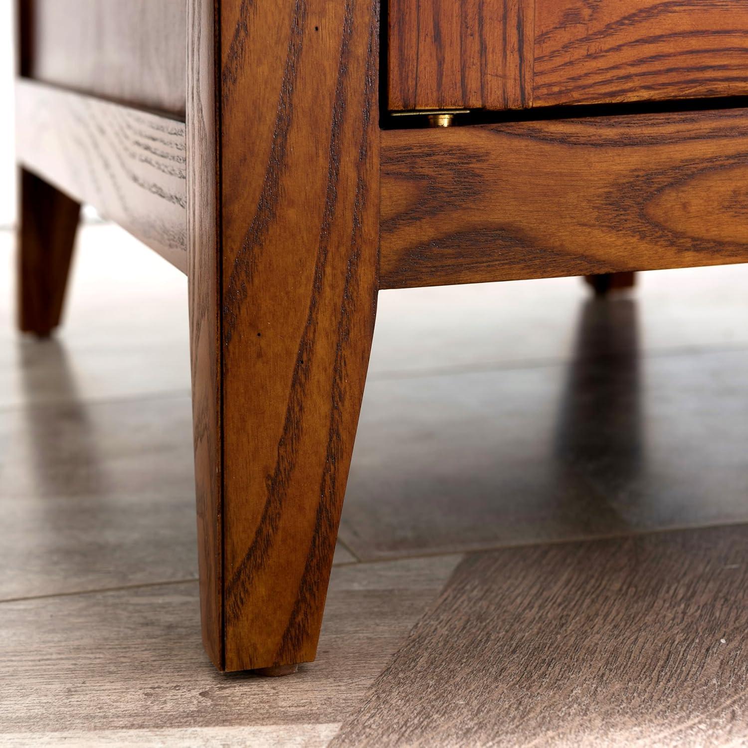 imageLeick Home Shaker End Table Solid Wood with Storage Door for Living Rooms and Small Spaces Medium Oak 10030MEDRusset