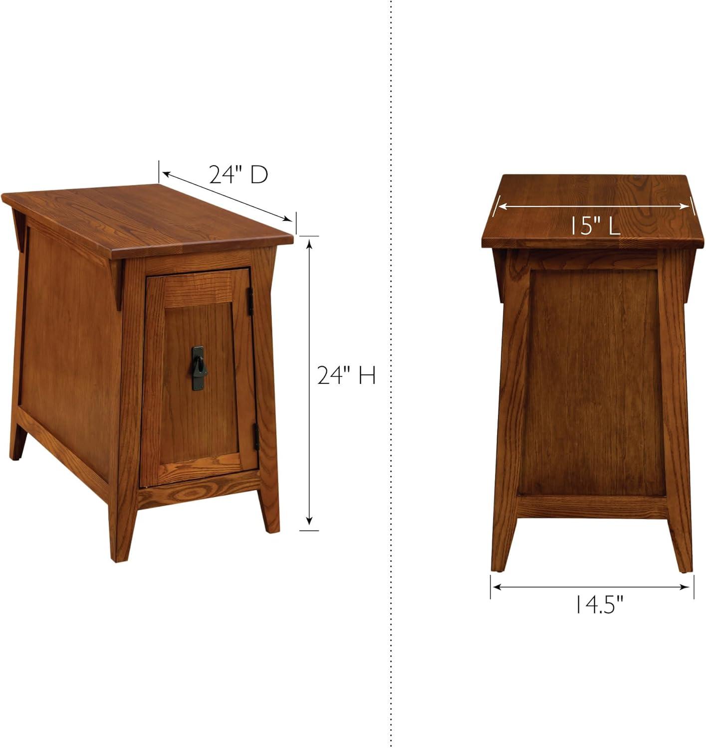 imageLeick Home Shaker End Table Solid Wood with Storage Door for Living Rooms and Small Spaces Medium Oak 10030MEDRusset