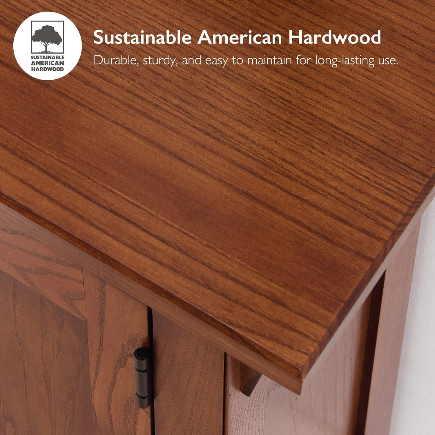 imageLeick Home Shaker End Table Solid Wood with Storage Door for Living Rooms and Small Spaces Medium Oak 10030MEDRusset