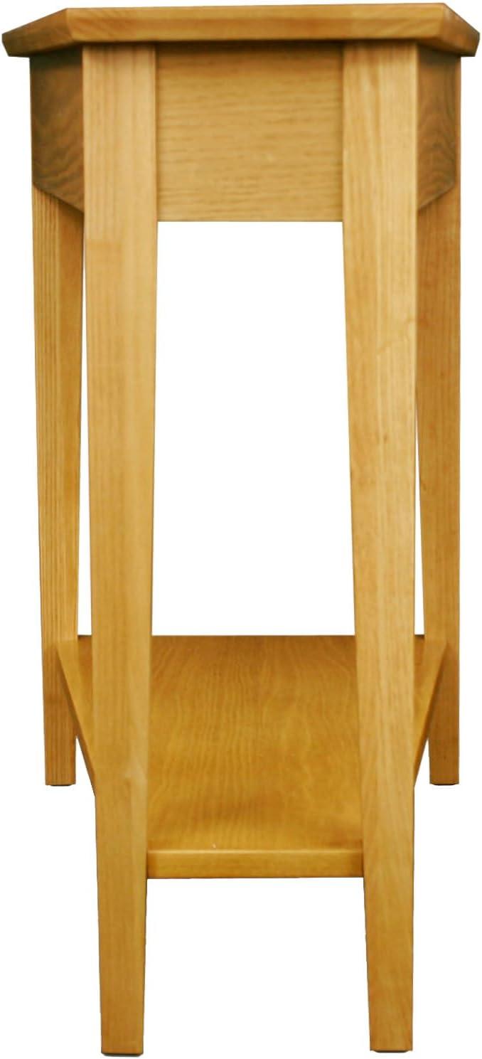 imageLeick Home Slate End Table Solid Wood Narrow Wedge Shape Slate Tile Insets Bottom Display Shelf EasyAssembly Rustic Oak 235 in L x 17 in W x 24 in H 10056Desert Sands