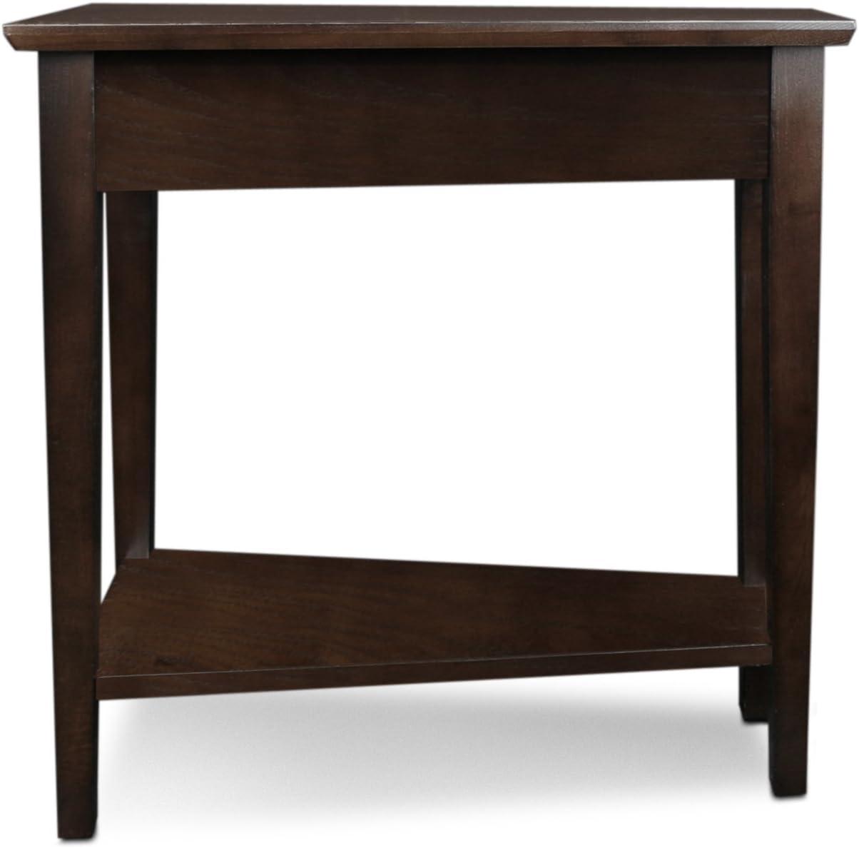 imageLeick Home Slate End Table Solid Wood Narrow Wedge Shape Slate Tile Insets Bottom Display Shelf EasyAssembly Rustic Oak 235 in L x 17 in W x 24 in H 10056Chocolate Oak