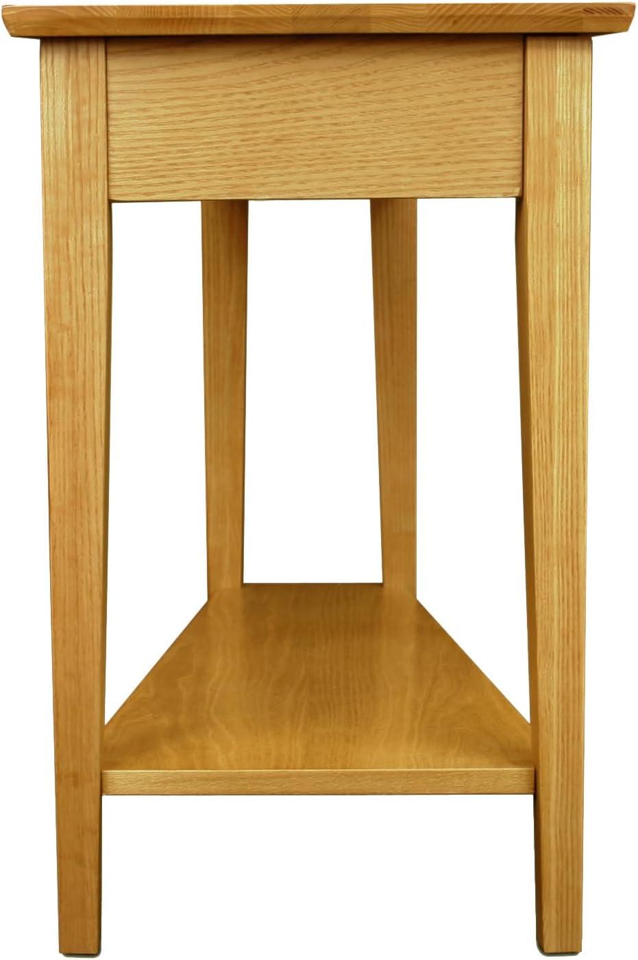 imageLeick Home Slate End Table Solid Wood Narrow Wedge Shape Slate Tile Insets Bottom Display Shelf EasyAssembly Rustic Oak 235 in L x 17 in W x 24 in H 10056Desert Sands