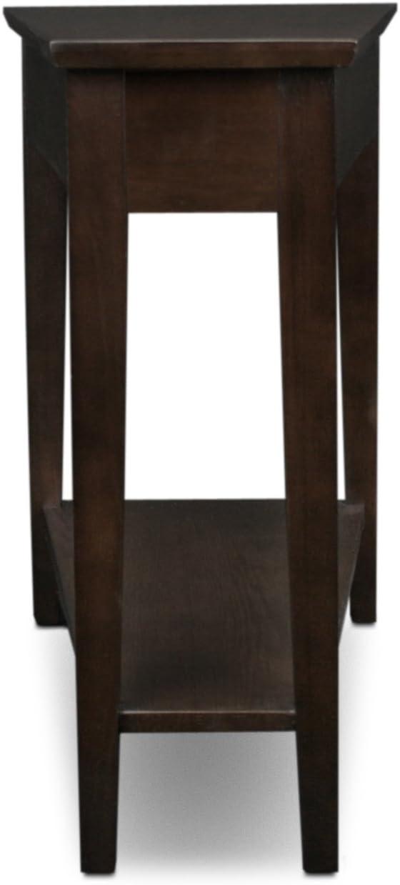 imageLeick Home Slate End Table Solid Wood Narrow Wedge Shape Slate Tile Insets Bottom Display Shelf EasyAssembly Rustic Oak 235 in L x 17 in W x 24 in H 10056Chocolate Oak