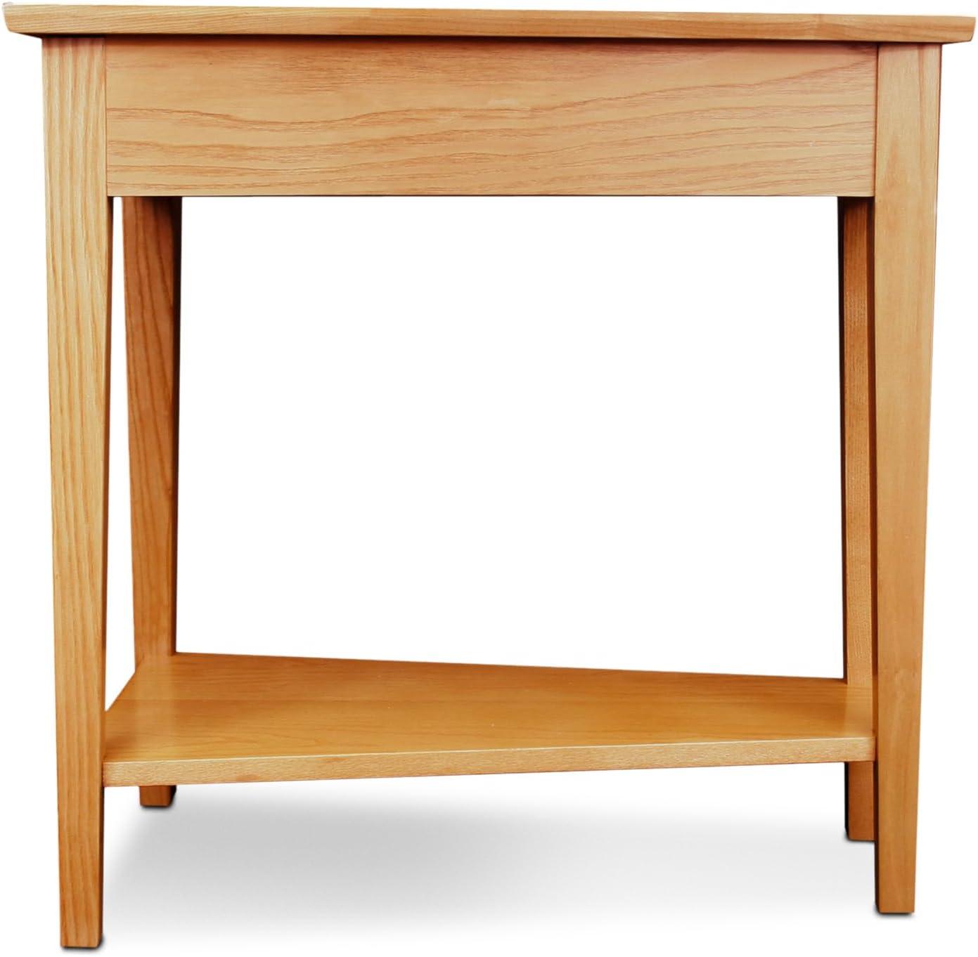 imageLeick Home Slate End Table Solid Wood Narrow Wedge Shape Slate Tile Insets Bottom Display Shelf EasyAssembly Rustic Oak 235 in L x 17 in W x 24 in H 10056Desert Sands
