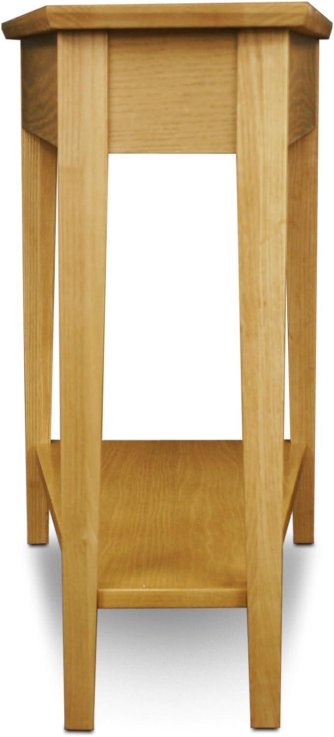 imageLeick Home Slate End Table Solid Wood Narrow Wedge Shape Slate Tile Insets Bottom Display Shelf EasyAssembly Rustic Oak 235 in L x 17 in W x 24 in H 10056Desert Sands