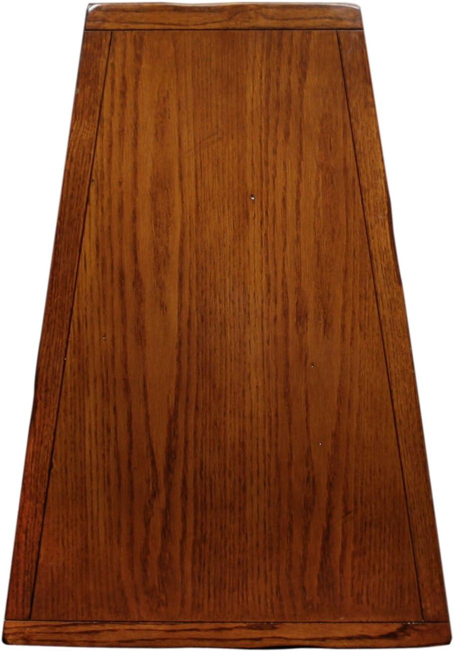 imageLeick Home Slate End Table Solid Wood Narrow Wedge Shape Slate Tile Insets Bottom Display Shelf EasyAssembly Rustic Oak 235 in L x 17 in W x 24 in H 10056Rustic Oak