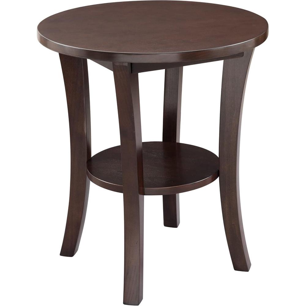 imageHaven Ridge Solid Wood Oval Side Table with Drawer and Shelf Medium Oak Brown Perfect for Living Rooms Bedrooms and Small Spaces Leick Home 9042MEDChocolate Oak