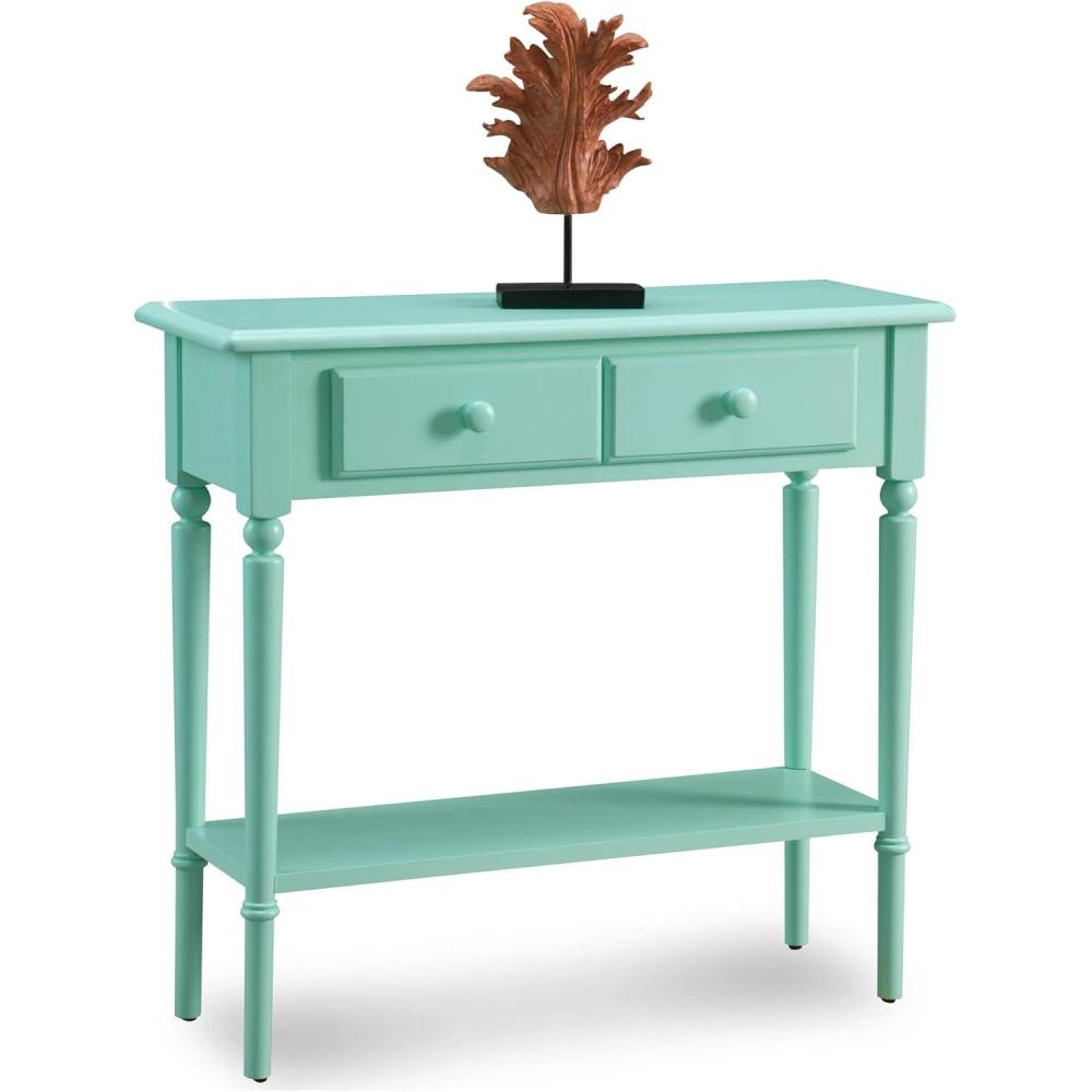 imageLeick Coastal Narrow Hall StandSofa Table with Shelf Kiwi Green 11D x 30W x 28H in