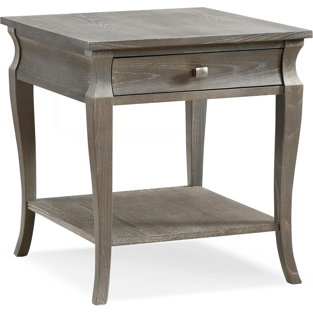 imageLeick Home 10907 Slatestone One Drawer Rustic Oak End Table Distressed Rustic OakGrey