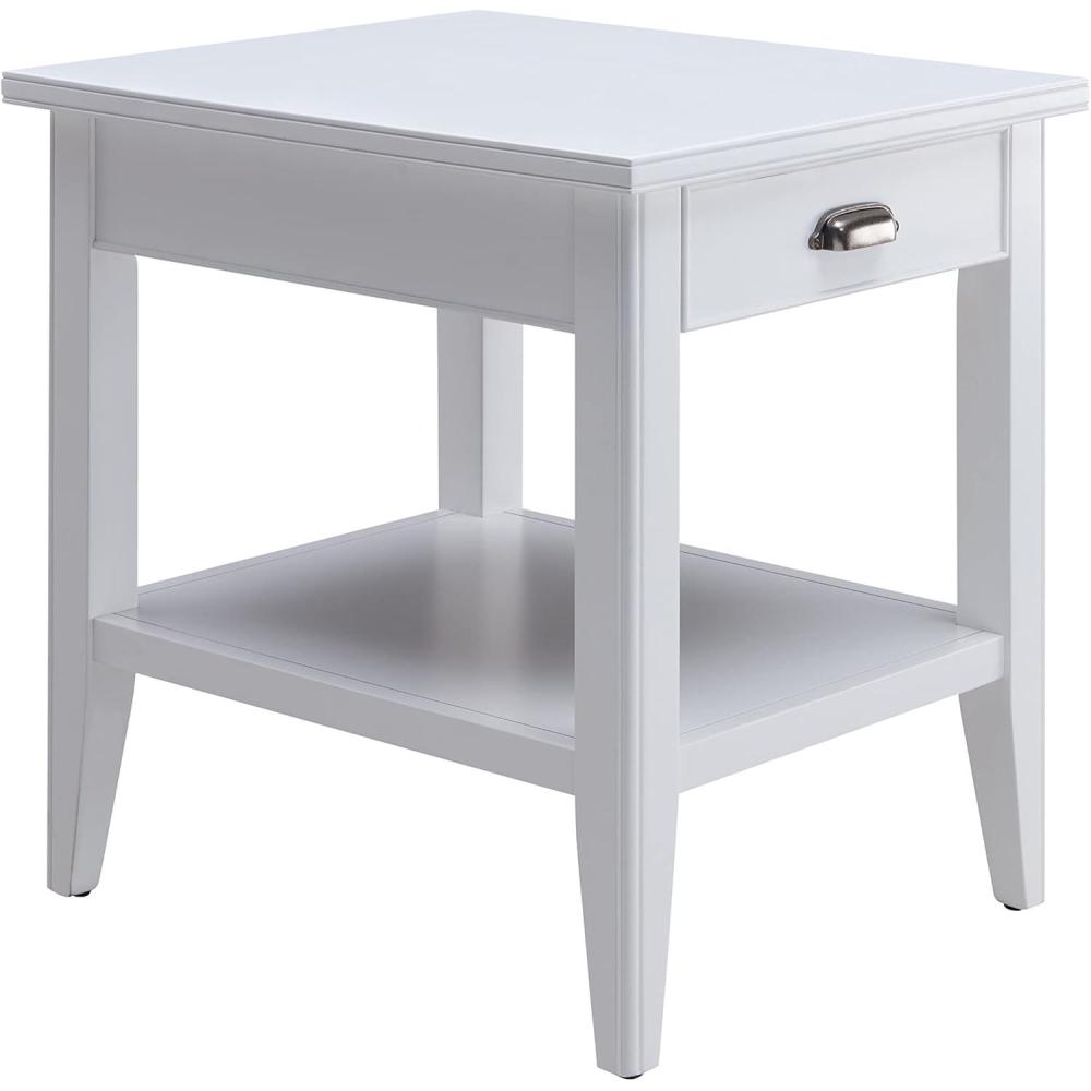 imageLeick Home 10907 Slatestone One Drawer Rustic Oak End Table Distressed Rustic OakWhite