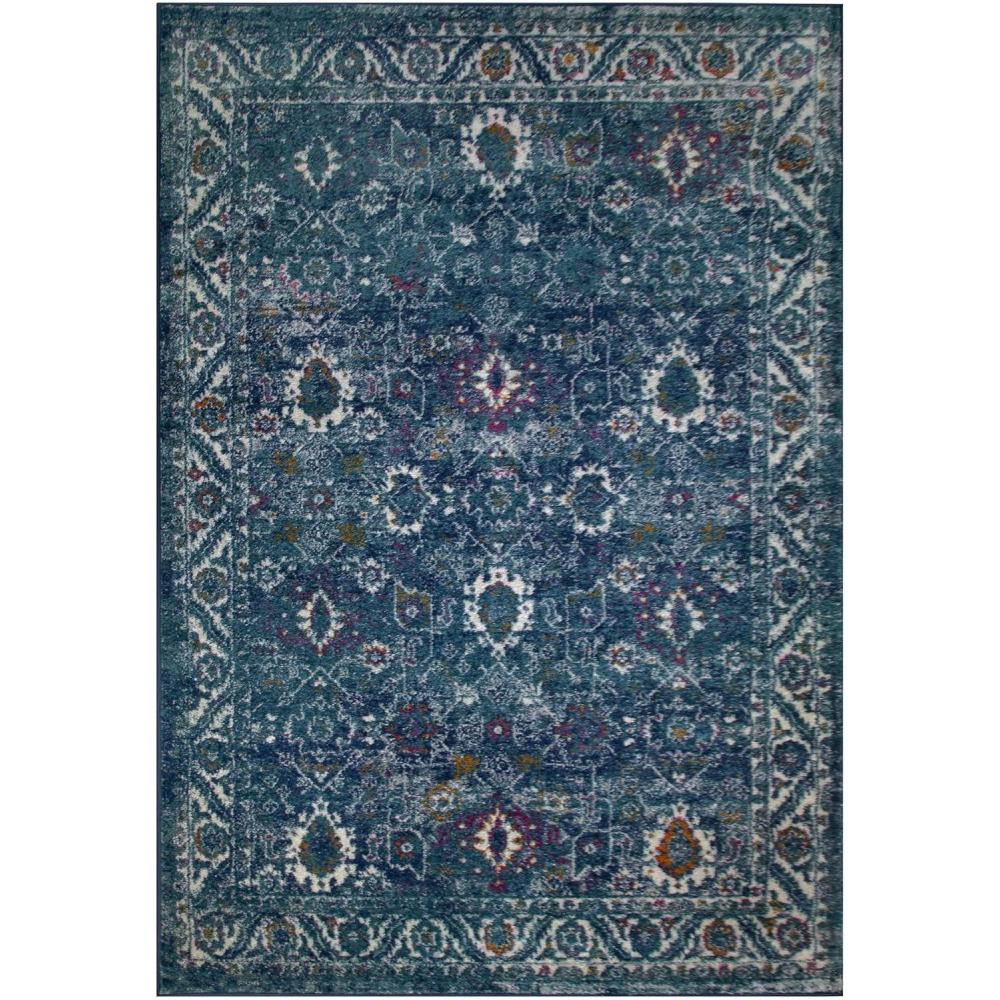 imageLeick Home 596320 Laraline Vintage Turkish Medallion Collage Faded Turquoise Living Room Bedroom Area Rug Rectangle 53 x 77