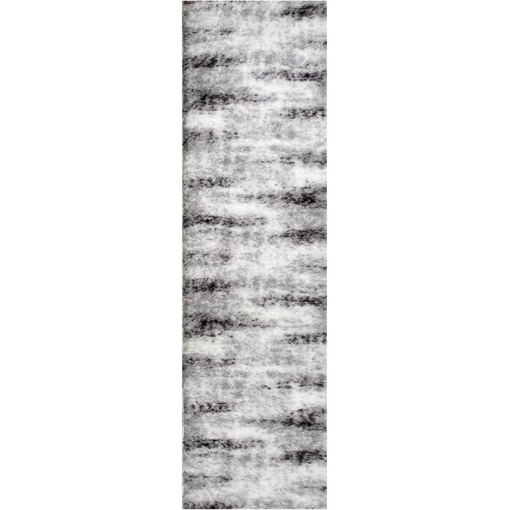 imageLeick Home 596353 Allerick Runner Vintage Monochromatic Abstract Gray Living Room Bedroom Dining Room Area Rug Runner 22 x 10GrayWhite