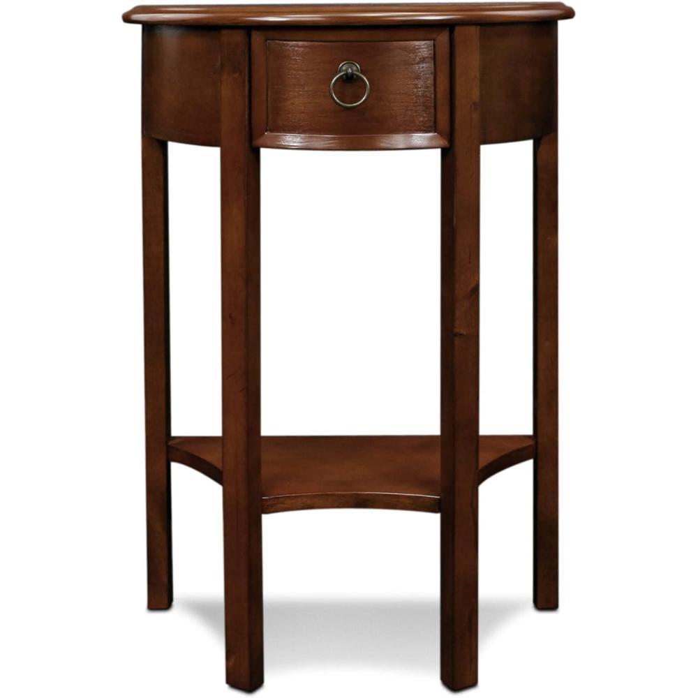 imageLeick Home Boa Console Table Solid Wood Bottom Display Shelf Narrow Depth EasyAssembly For Living RoomHallway Chocolate Cherry 380 in W x 140 in D x 300 in H 10332Pecan