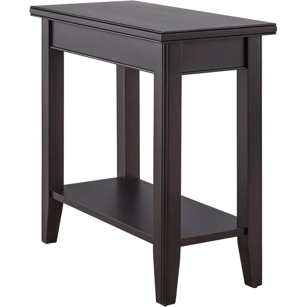imageLeick Home Mission End Table Solid Wood 1 Storage Drawer Bottom Display Shelf Narrow EasyAssembly For Living RoomBedroom Russet 240 in L x 150 in W x 240 in H 9059RSBlack