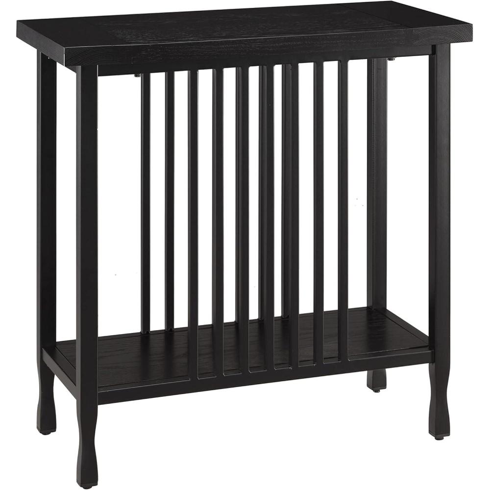 imageLeick Home Mission End Table Solid Wood 1 Storage Drawer Bottom Display Shelf Narrow EasyAssembly For Living RoomBedroom Russet 240 in L x 150 in W x 240 in H 9059RSBlack Wash