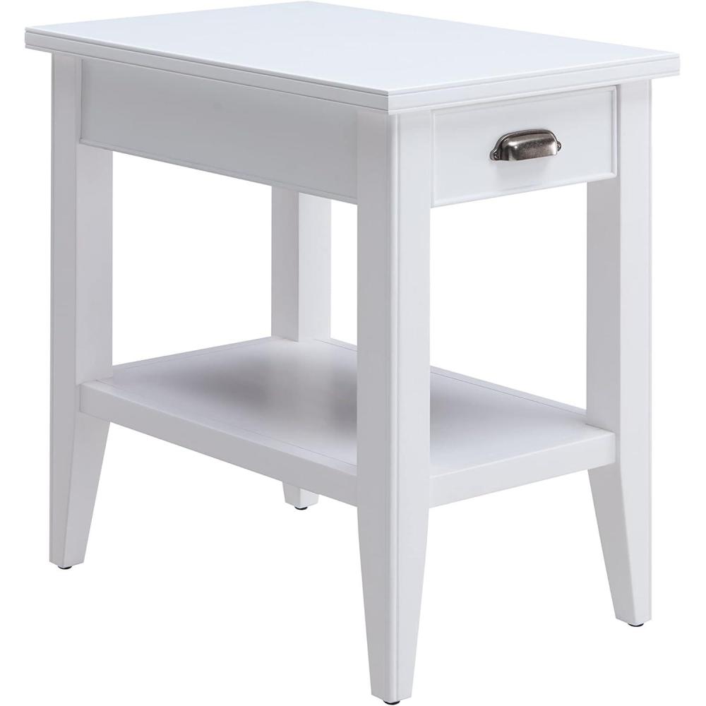 imageLeick Home Mission End Table Solid Wood 1 Storage Drawer Bottom Display Shelf Narrow EasyAssembly For Living RoomBedroom Russet 240 in L x 150 in W x 240 in H 9059RSWhite