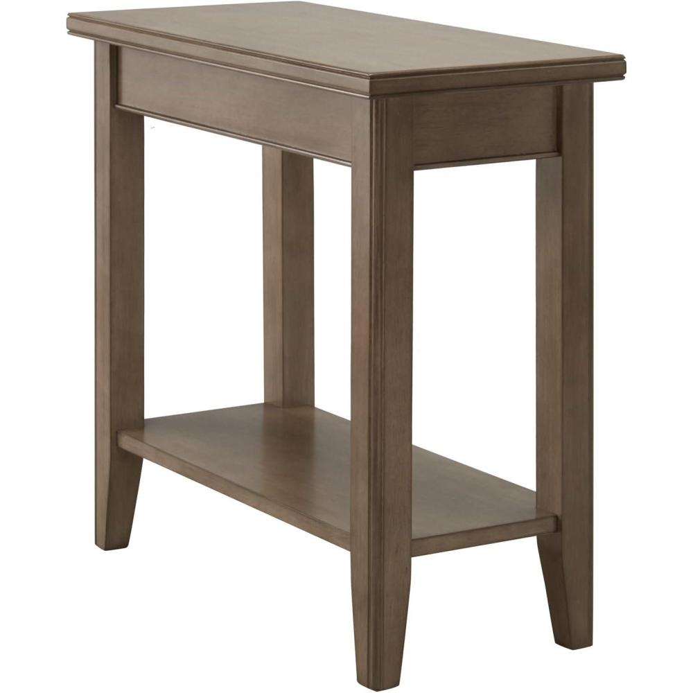 imageLeick Home Mission End Table Solid Wood 1 Storage Drawer Bottom Display Shelf Narrow EasyAssembly For Living RoomBedroom Russet 240 in L x 150 in W x 240 in H 9059RSGrey