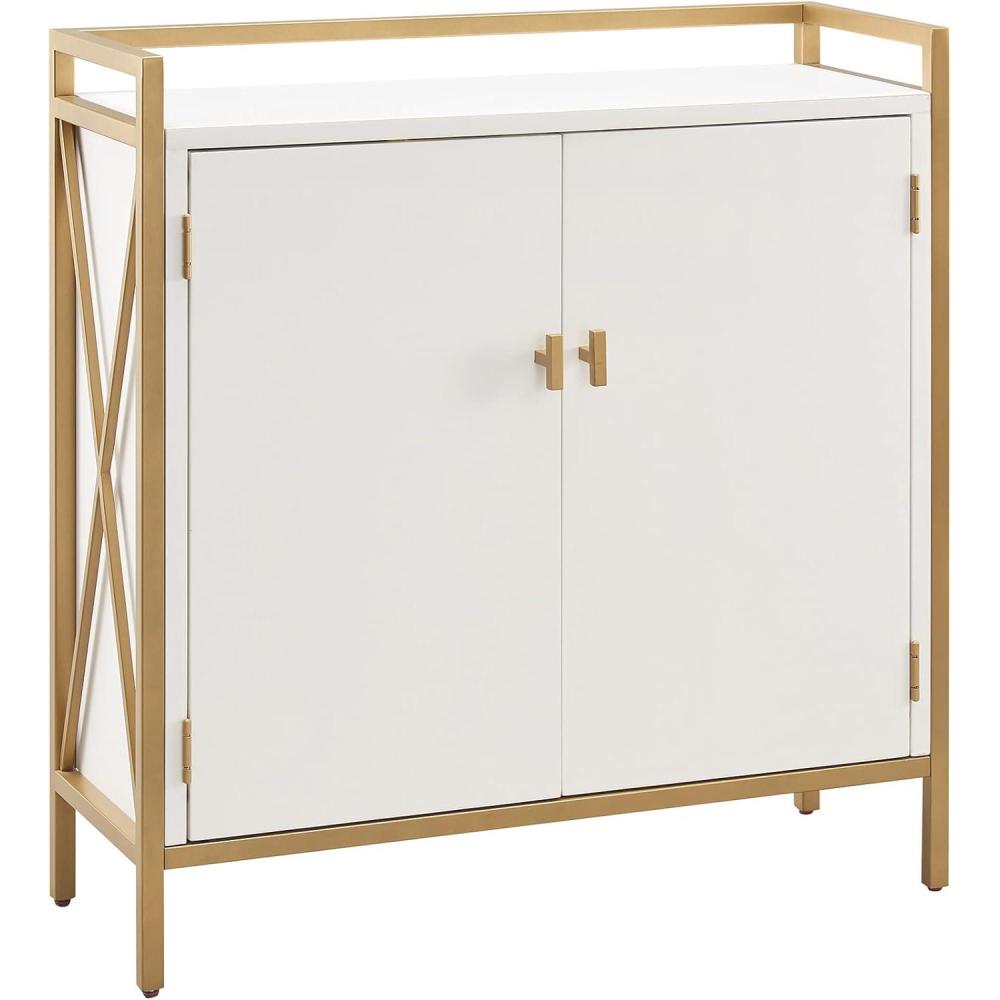 imageLeick Home Mission Hall Console Table Solid Wood 2Door Storage with 1 Interior Shelf Slim Profile Easy Assembly Russet Brown 30 in L x 11 in D x 30 in H Small Entryway Cabinet 10001RSWhite