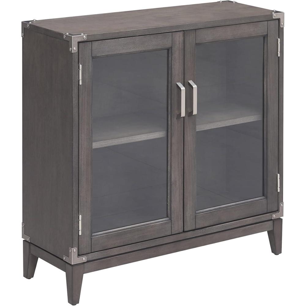 imageLeick Home Mission Hall Console Table Solid Wood 2Door Storage with 1 Interior Shelf Slim Profile Easy Assembly Russet Brown 30 in L x 11 in D x 30 in H Small Entryway Cabinet 10001RSAnthracite