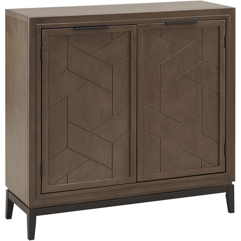imageLeick Home Mission Hall Console Table Solid Wood 2Door Storage with 1 Interior Shelf Slim Profile Easy Assembly Russet Brown 30 in L x 11 in D x 30 in H Small Entryway Cabinet 10001RSSmoke Gray