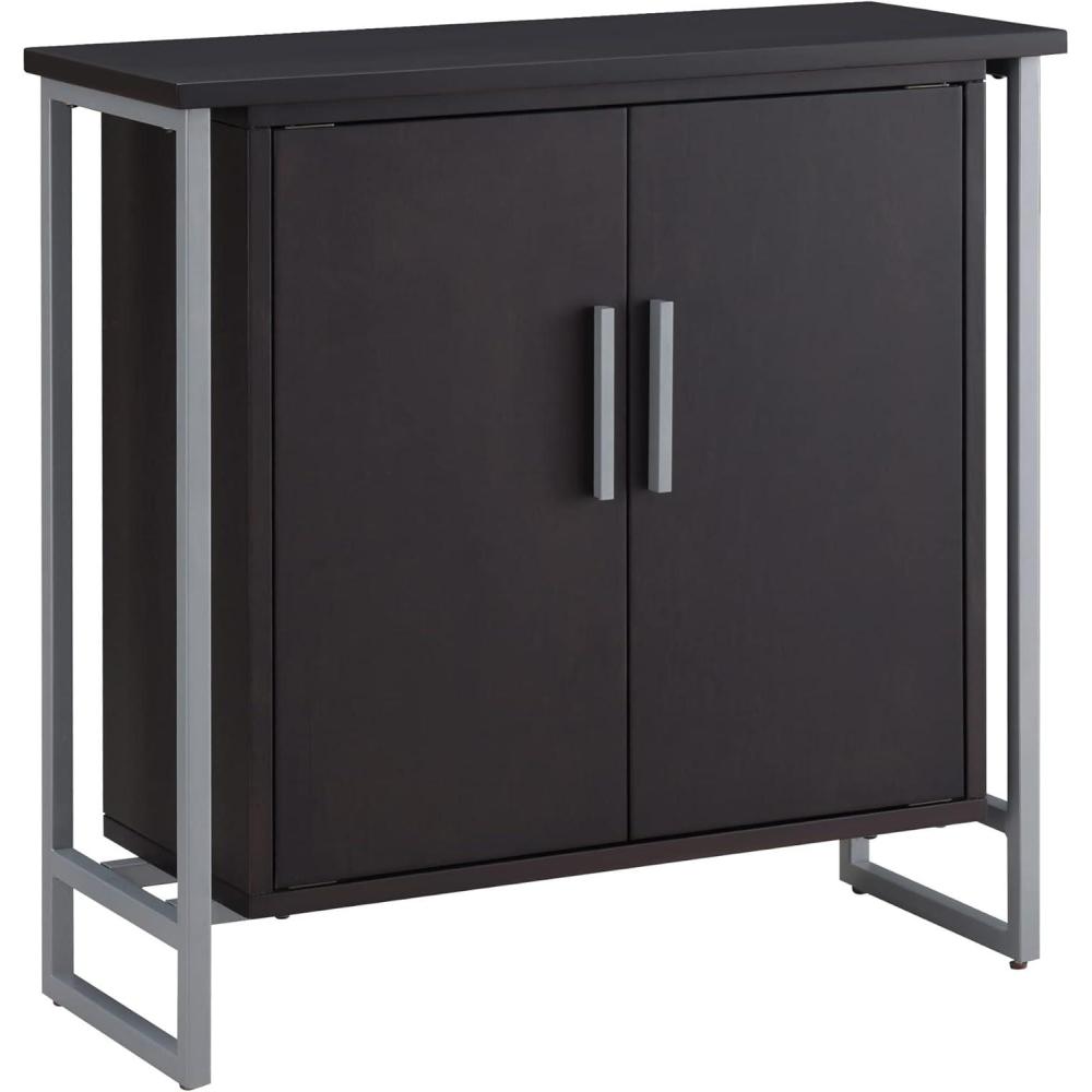 imageLeick Home Mission Hall Console Table Solid Wood 2Door Storage with 1 Interior Shelf Slim Profile Easy Assembly Russet Brown 30 in L x 11 in D x 30 in H Small Entryway Cabinet 10001RSBlack