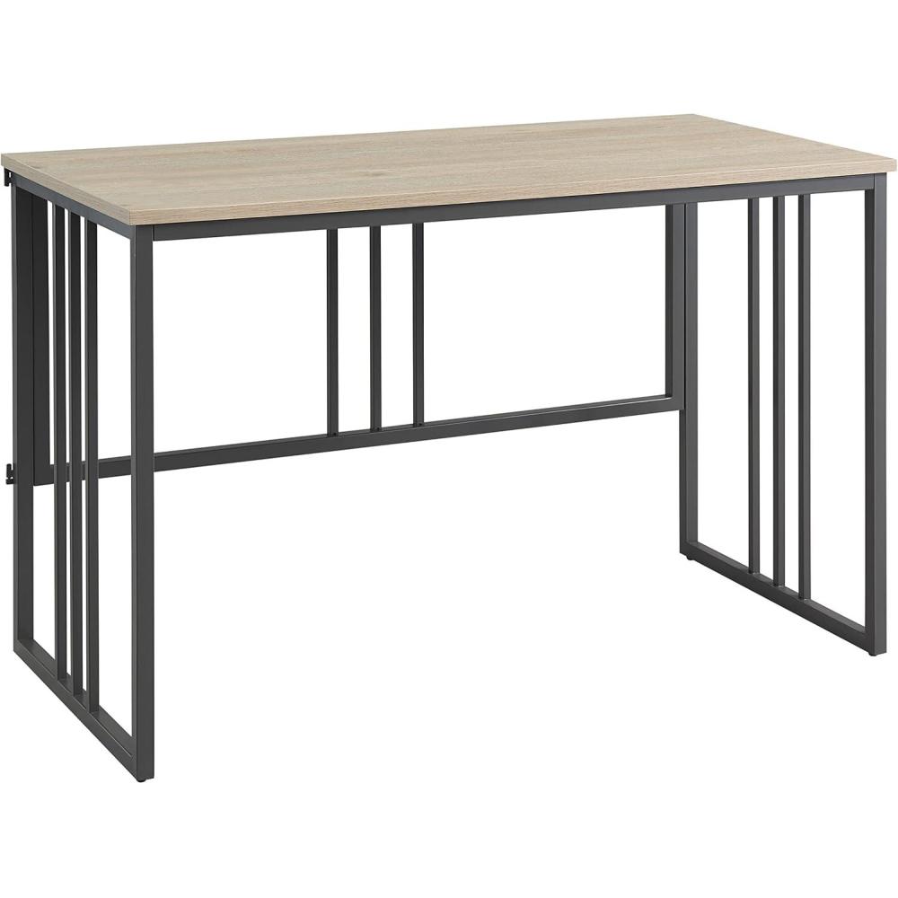 imageLeick Home Mission Office Desk Metal Frame with Wood Laminate Top Collapsible for Easy Storage for Home Office Apartments and Dorm Rooms White Oak and Gunmetal 70001WOGM